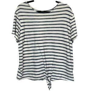 Old Navy Striped Tie Front Soft Cotton T-Shirt XL Beach Coastal Nautical Style